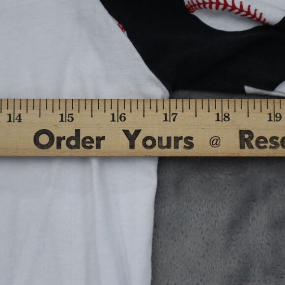 Raglan Shirt Womens M Multicolor Quarter Sleeve Round Neck Graphic Print Tee - Picture 3 of 14